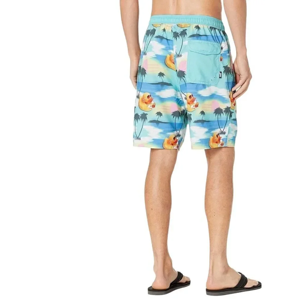 Neff Tropical Rubber Ducky Hot Tub Swim Trunks Size Large NWT